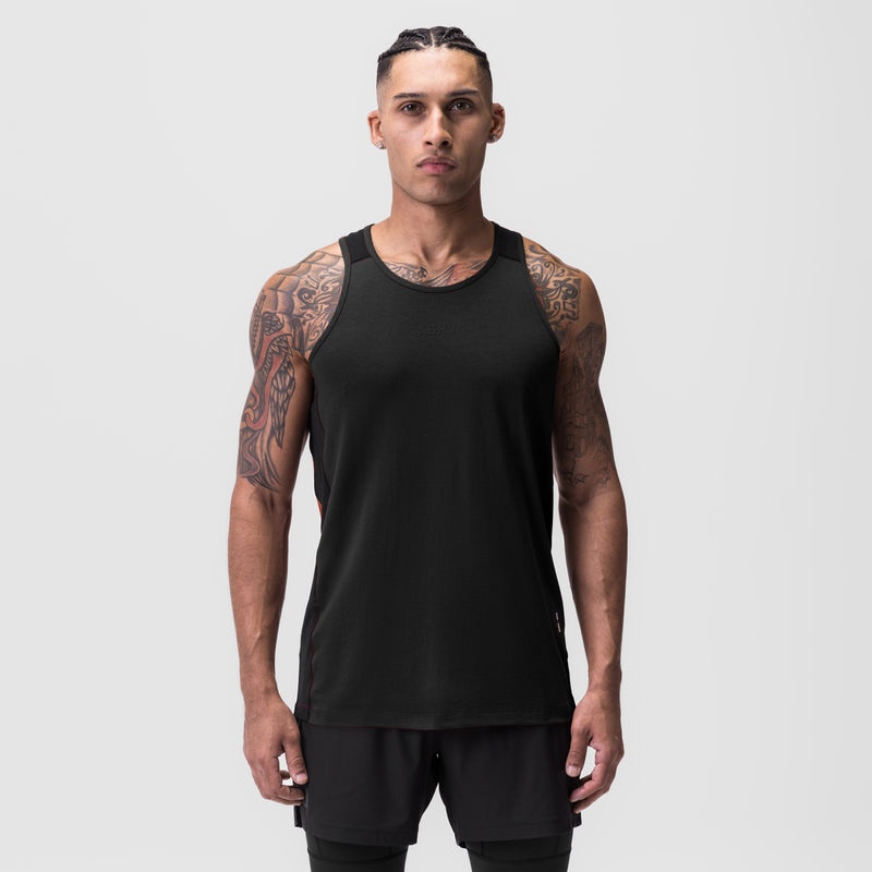 Asrv 0809. Supima® Mesh Panel Training Singlet Men's Tanks Black | 78362XNCH