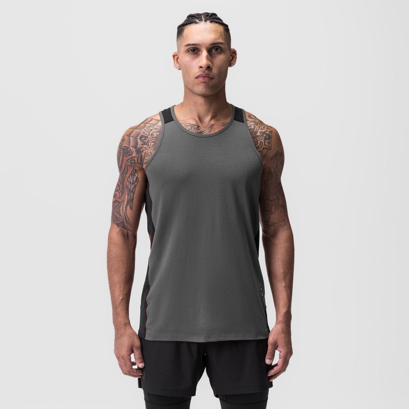 Asrv 0809. Supima® Mesh Panel Training Singlet Men's Tanks Grey | 72408XPVG