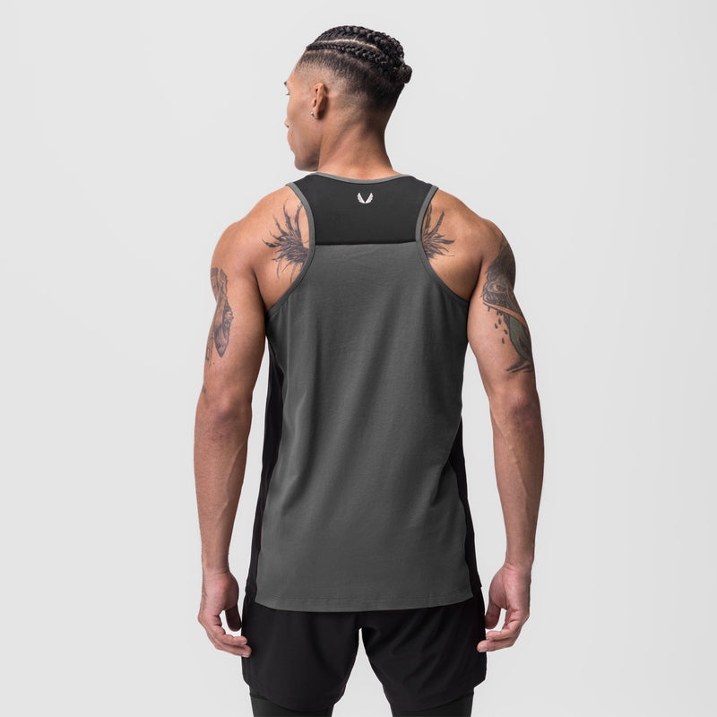 Asrv 0809. Supima® Mesh Panel Training Singlet Men's Tanks Grey | 72408XPVG