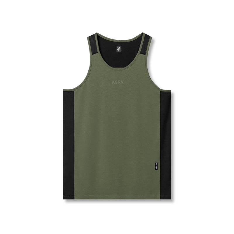 Asrv 0809. Supima® Mesh Panel Training Singlet Men\'s Tanks Olive | 02857ZGTR