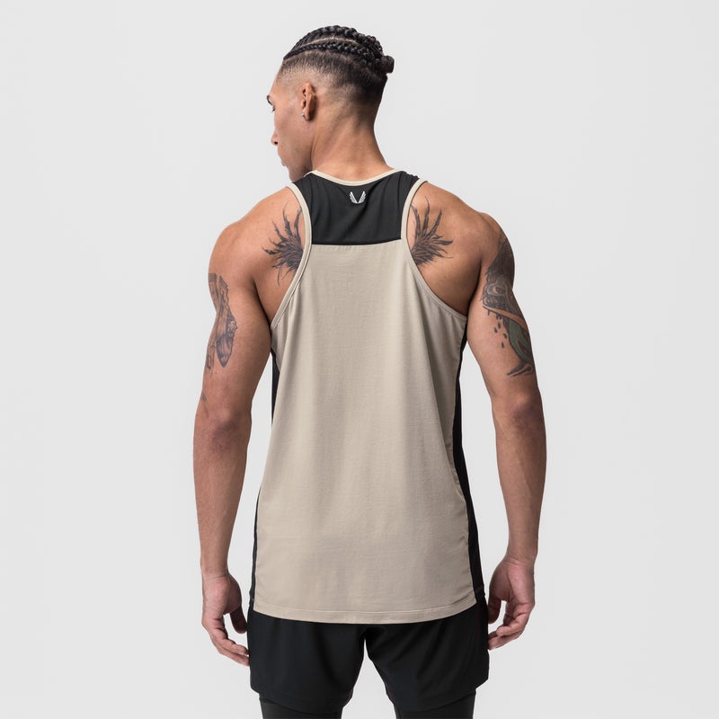 Asrv 0809. Supima® Mesh Panel Training Singlet Men's Tanks Brown | 65210VKAL