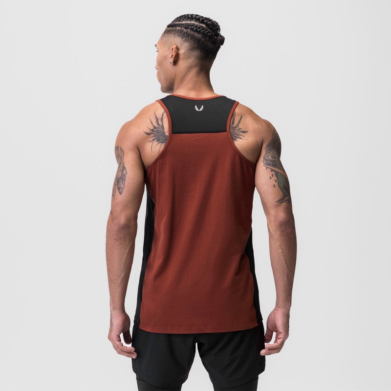 Asrv 0809. Supima® Mesh Panel Training Singlet Men's Tanks Dark Red | 93587SFCX