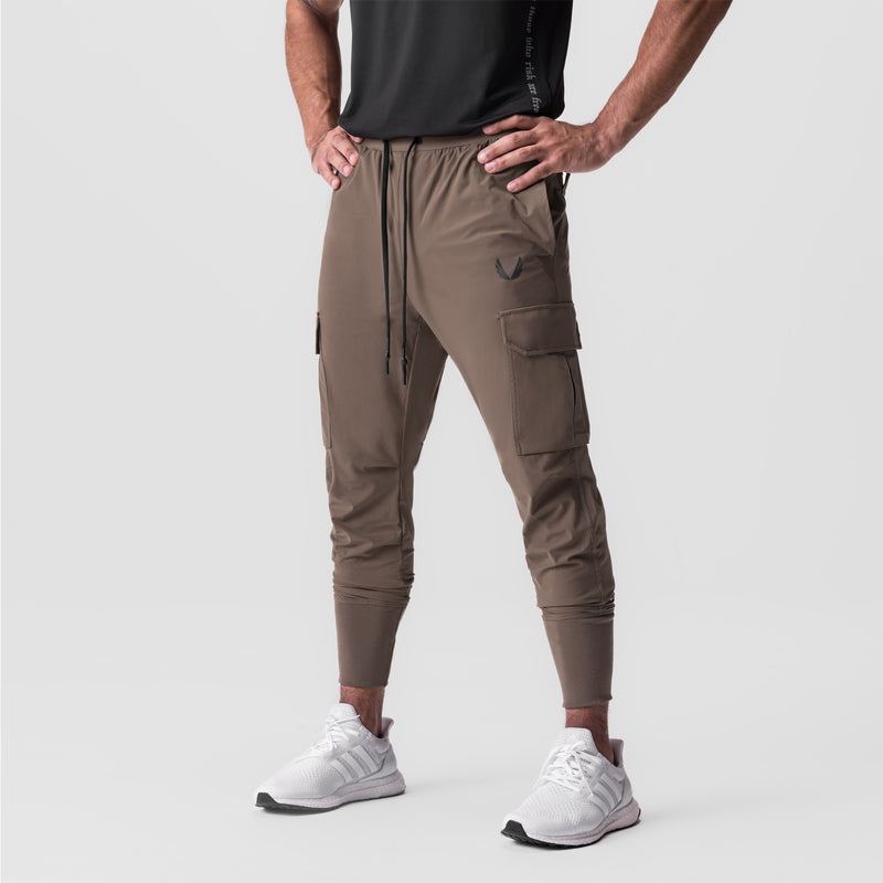 Asrv 0825. Tetra-Lite™ Cargo High Rib Men's Jogger Grey Brown | 80196YKBP