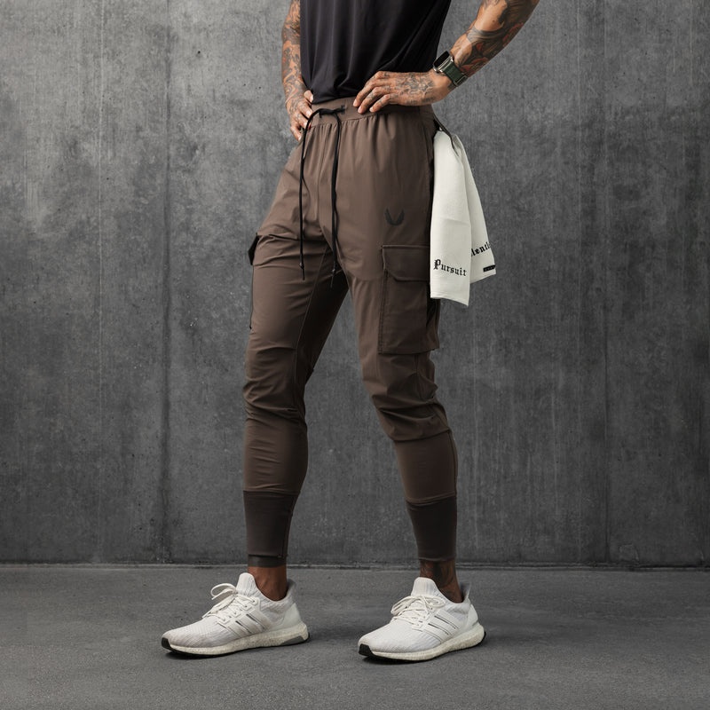 Asrv 0825. Tetra-Lite™ Cargo High Rib Men's Jogger Grey Brown | 80196YKBP