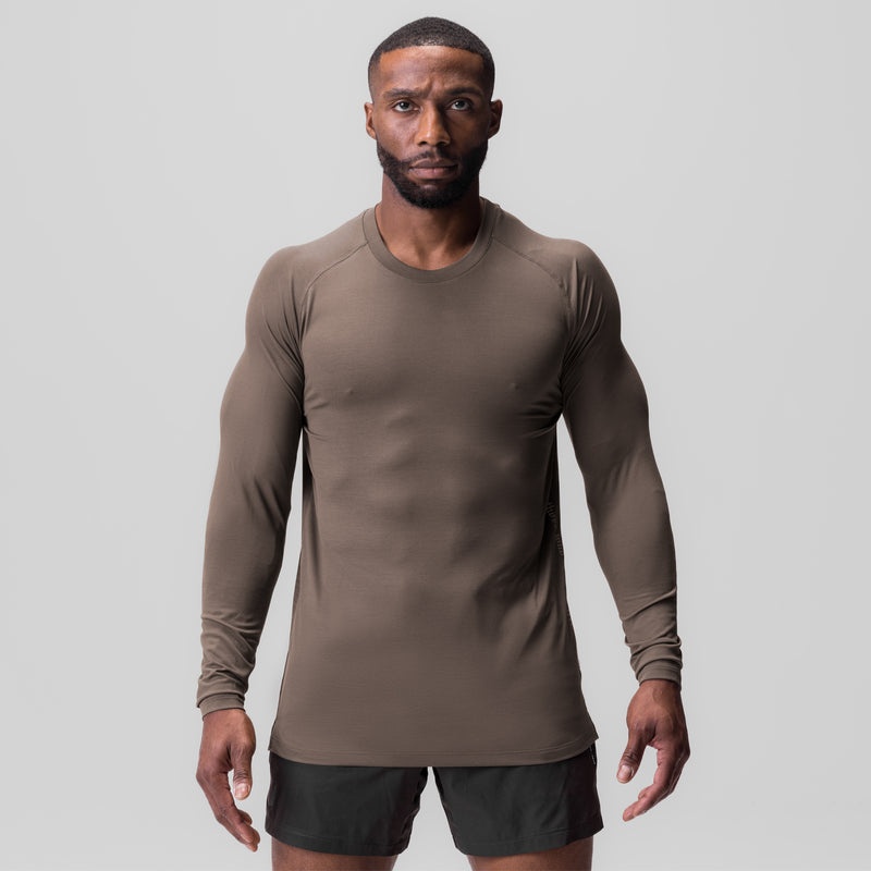 Asrv 0832. 3D-Lite® 2.0 Fitted Men's Long Sleeve Grey Brown | 90463QLHI