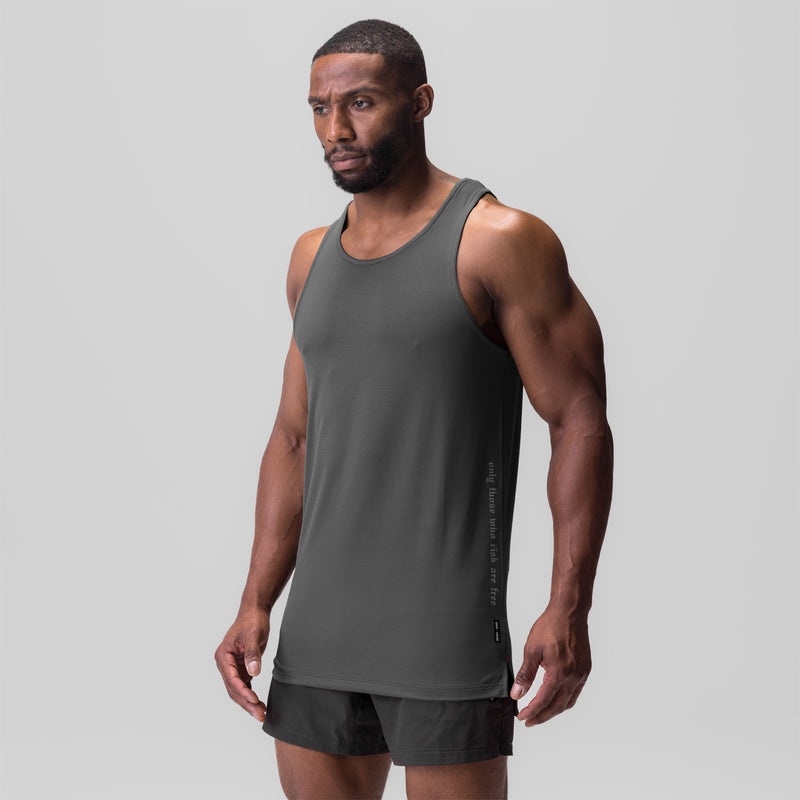 Asrv 0835. 3D-Lite® 2.0 Drop Hem Men's Tanks Grey | 13428GYOL