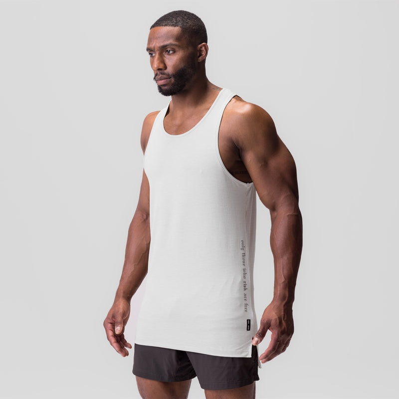 Asrv 0835. 3D-Lite® 2.0 Drop Hem Men's Tanks White | 60127VXOP