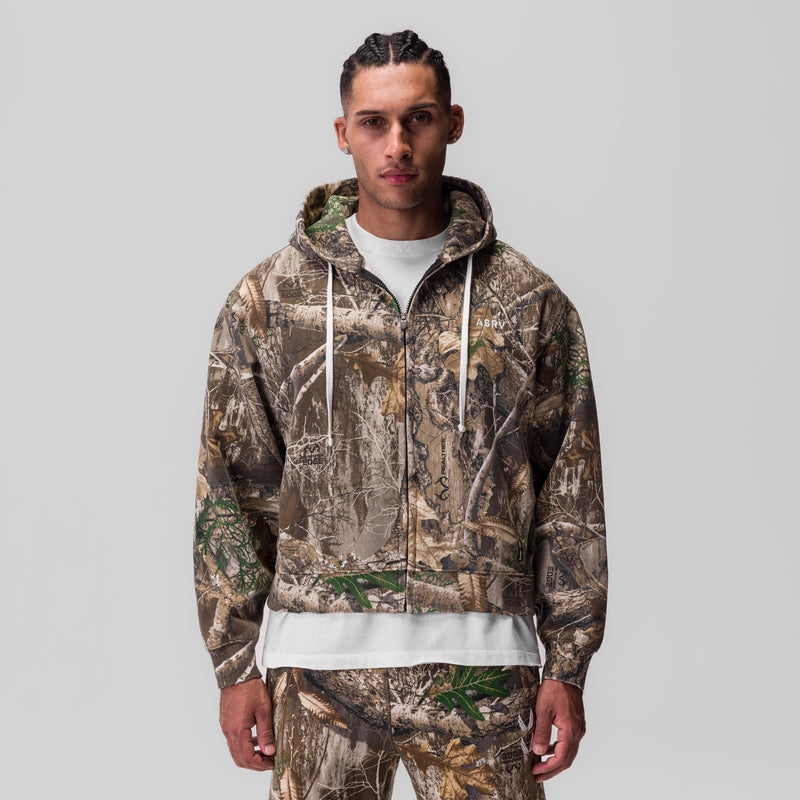 Asrv 0843. Tech Essential™ Distressed Full Zip Men's Hoodie Camo | 06245DCIJ