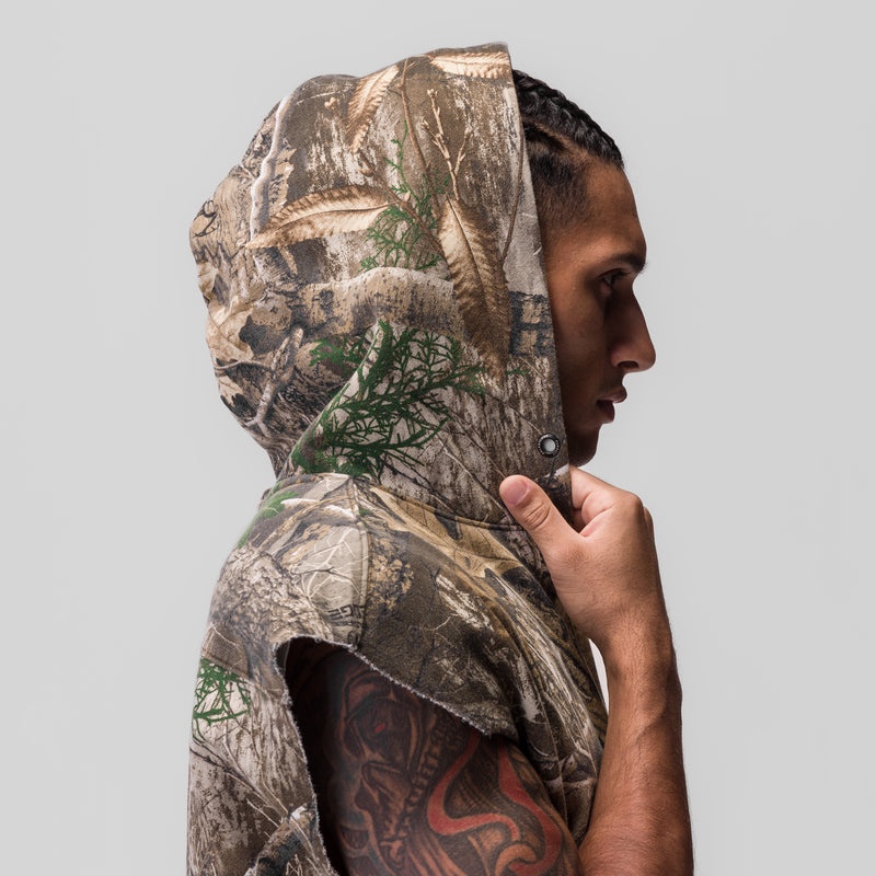 Asrv 0844. Tech Essential™ Raw Hem Cutoff Men's Hoodie Camo | 80961AORV