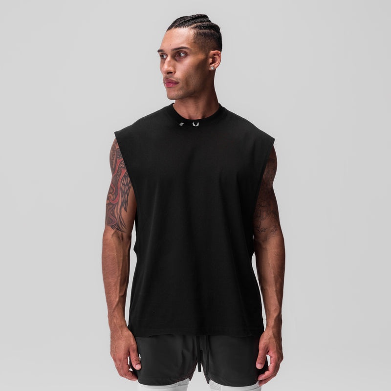 Asrv 0845. Tech Essential™ Rocker Cutoff Men's Tanks Black | 69781HXBG