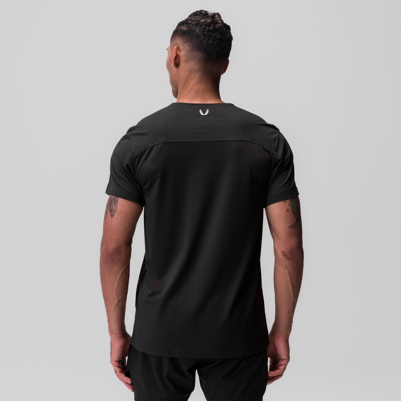 Asrv 0846. CottonPlus™ Standard Mesh Back Men's Short Sleeve Black | 19205HKNG