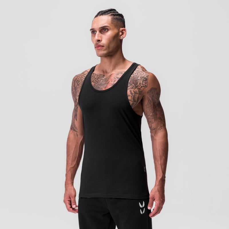 Asrv 0847. CottonPlus™ Standard Slim Men's Tanks Black | 67125HSAT