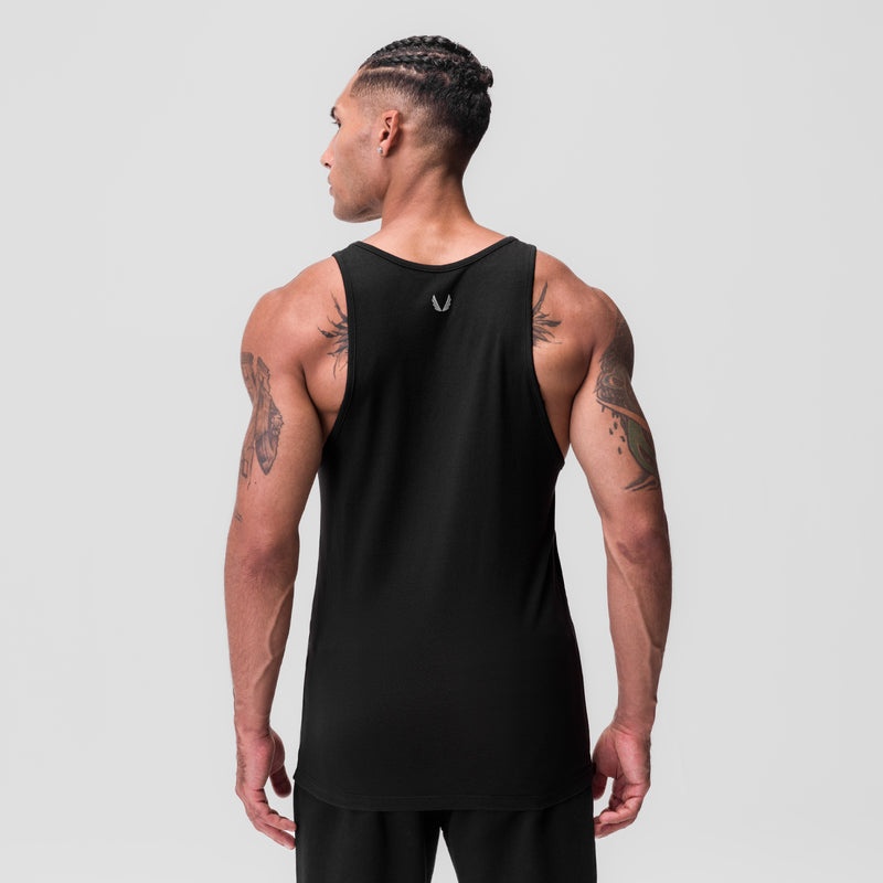 Asrv 0847. CottonPlus™ Standard Slim Men's Tanks Black | 67125HSAT