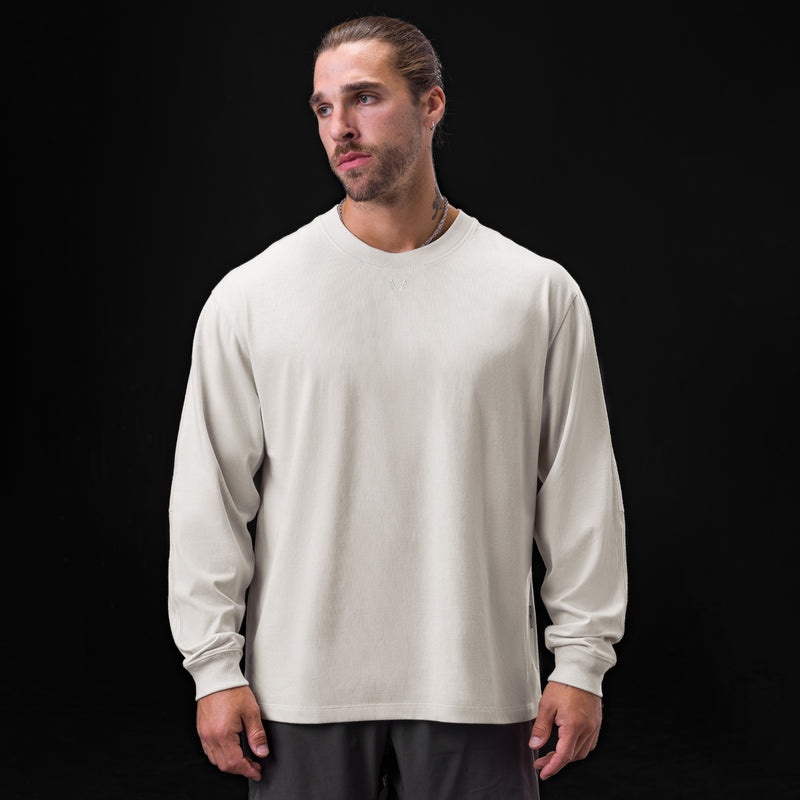 Asrv 0851. Tech Essential™ Relaxed Men's Long Sleeve Grey / White | 68319SEHT