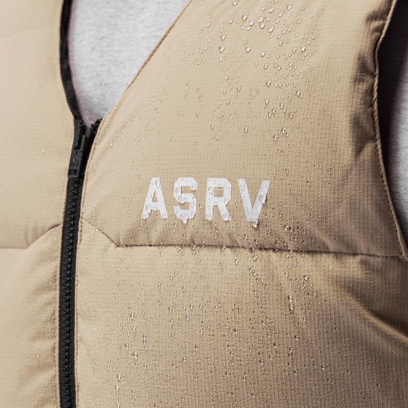 Asrv 0859. Ripstop Insulated Puffer Gilet Men's Jackets Khaki | 78194YTHW