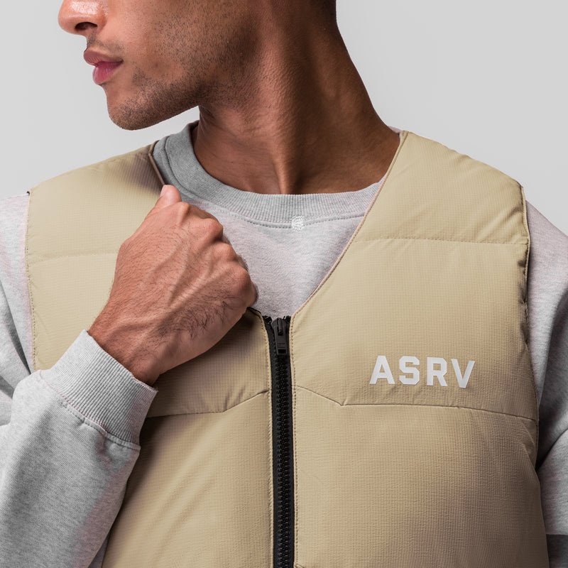 Asrv 0859. Ripstop Insulated Puffer Gilet Men's Jackets Khaki | 78194YTHW