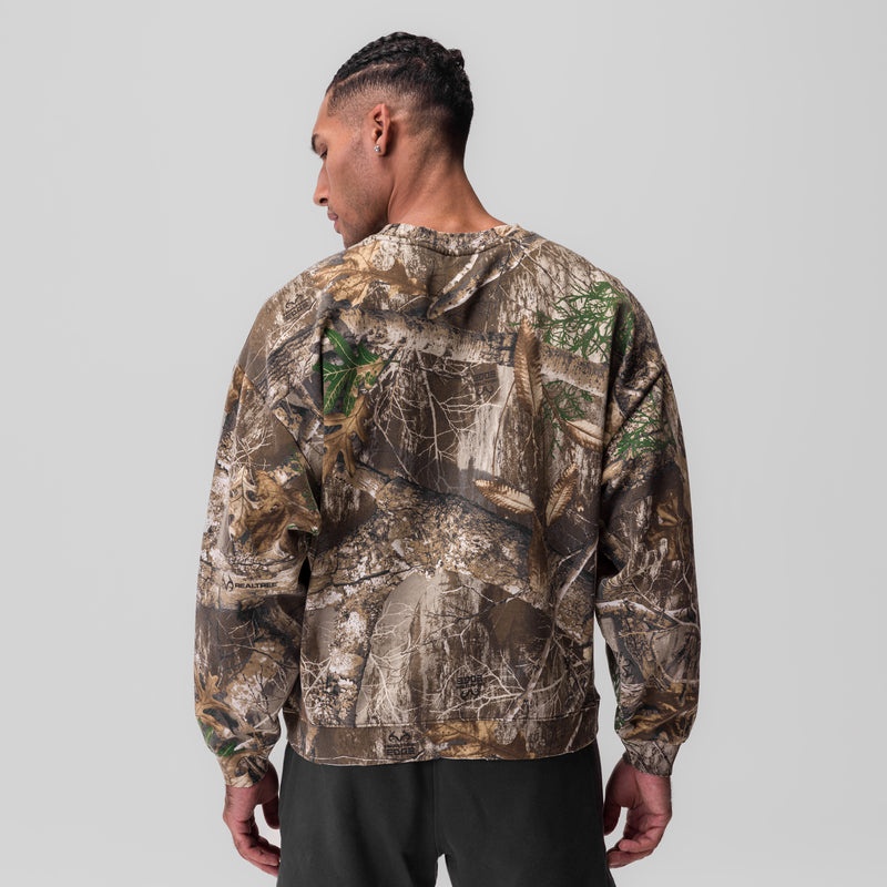 Asrv 0861. Tech Essential™ Distressed Crewneck Men's Hoodie Camo | 10479OQDM