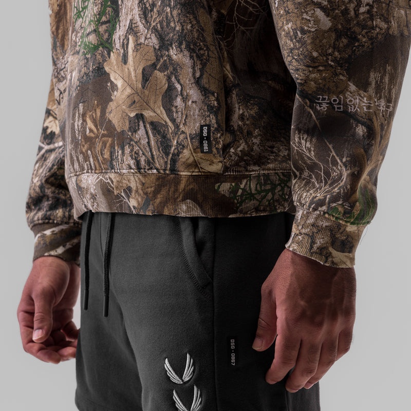 Asrv 0861. Tech Essential™ Distressed Crewneck Men's Hoodie Camo | 10479OQDM