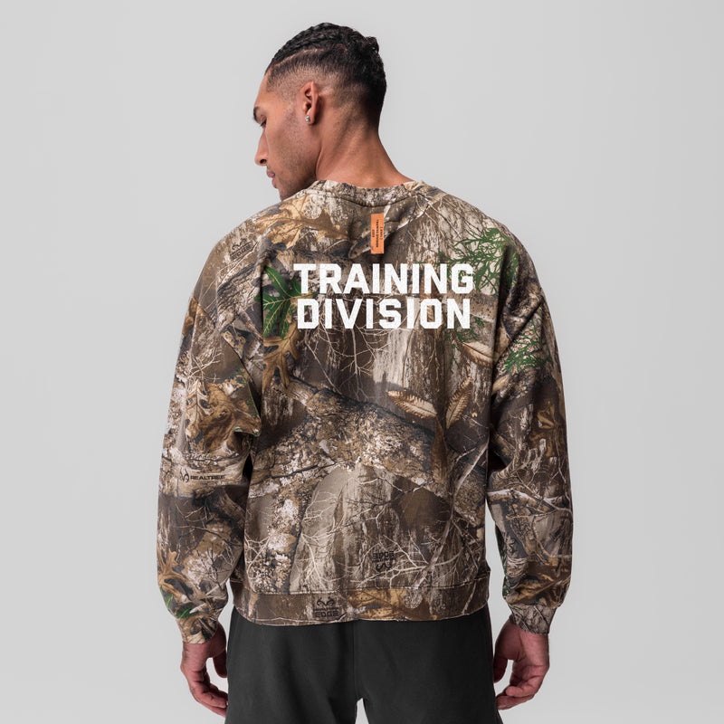 Asrv 0861. Tech Essential™ Distressed Crewneck Men's Hoodie Camo | 92431APXF