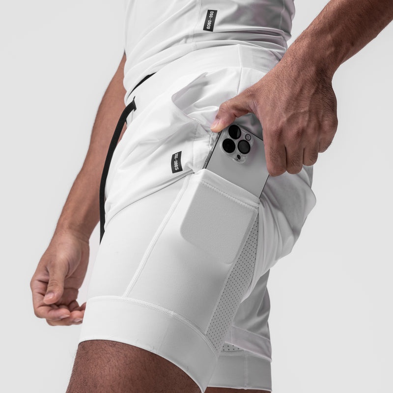 Asrv 0865. Tetra-Lite™ 5 Liner Men's Shorts White | 91704PBEN