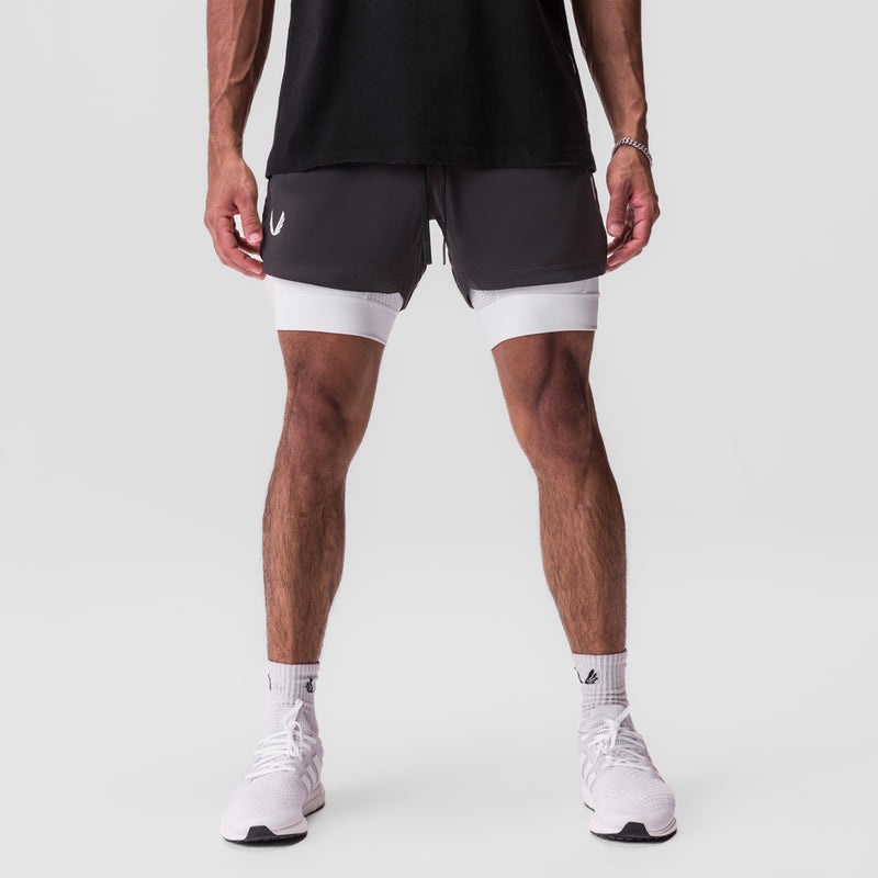 Asrv 0865. Tetra-Lite™ 5 Liner Men's Shorts Grey / White | 83691LBUK