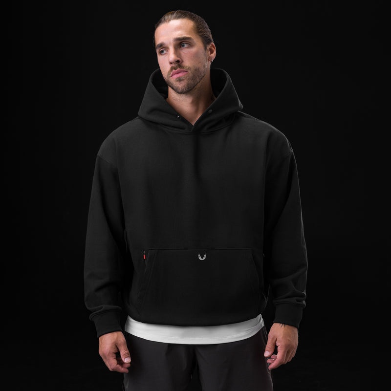 Asrv 0874. Tech-Terry™ Zip Pocket Men's Hoodie Black | 30862DPFQ