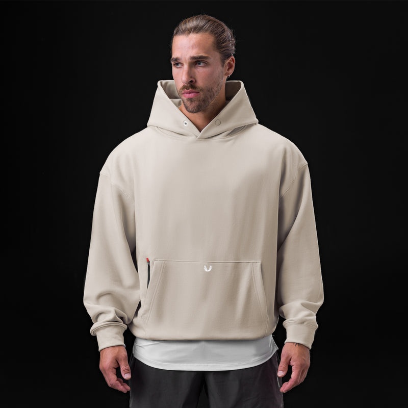 Asrv 0874. Tech-Terry™ Zip Pocket Men's Hoodie Grey / White | 95673NOCB