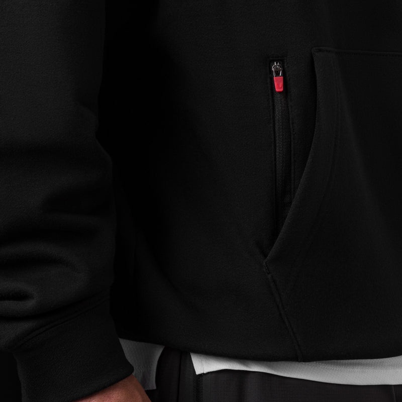 Asrv 0874. Tech-Terry™ Zip Pocket Men's Hoodie Black | 68179UJFD