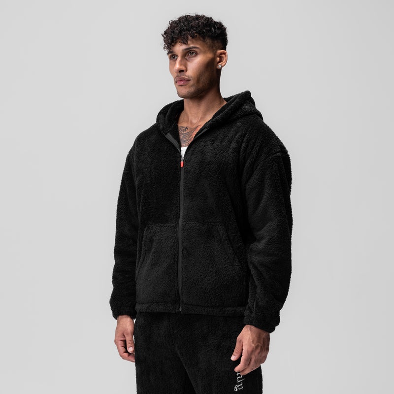 Asrv 0887. Sherpa Recovery Full Zip Men's Hoodie Black | 73691UJRO