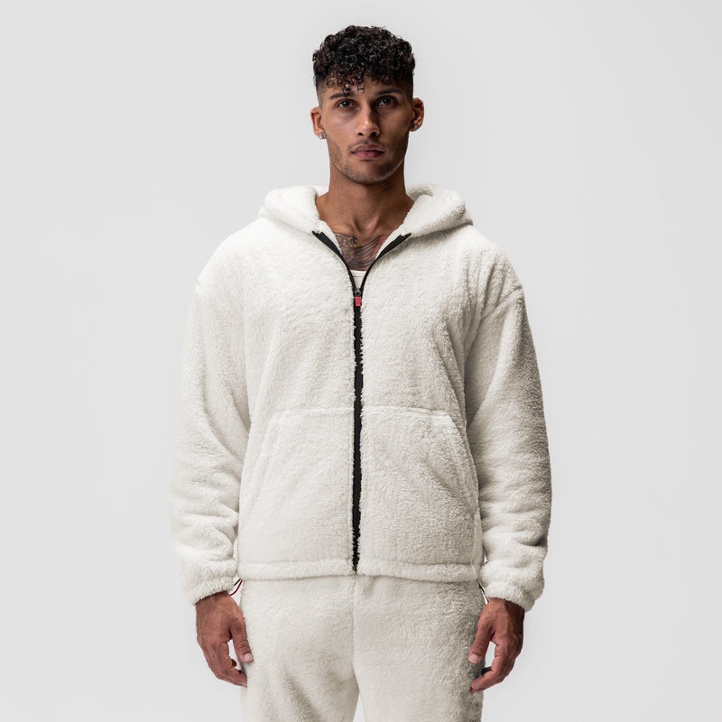 Asrv 0887. Sherpa Recovery Full Zip Men's Hoodie White / Black | 57613ONBA