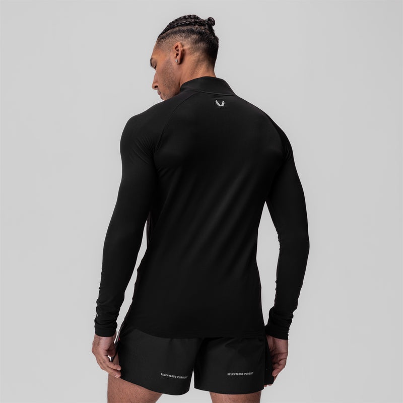 Asrv 0906. Thermal Training Quarter Zip Men's Long Sleeve Black | 85063LUMV