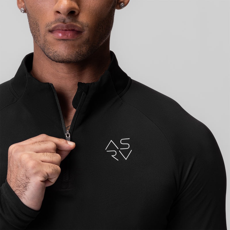 Asrv 0906. Thermal Training Quarter Zip Men's Long Sleeve Black | 85063LUMV