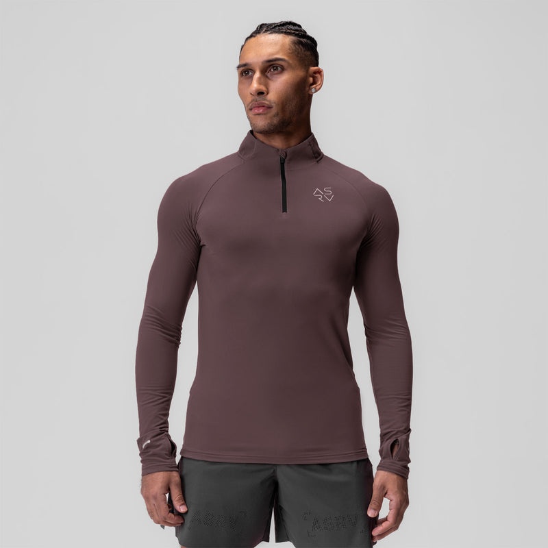 Asrv 0906. Thermal Training Quarter Zip Men's Long Sleeve Deep Purple | 21903IUXD