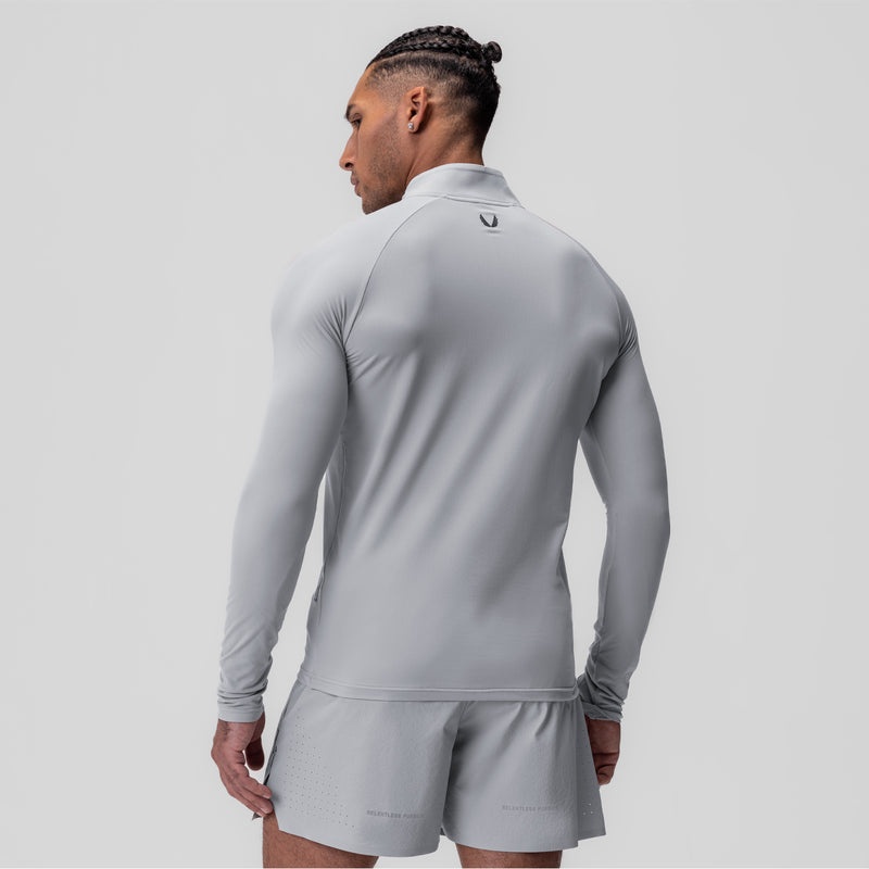 Asrv 0906. Thermal Training Quarter Zip Men's Long Sleeve Grey | 28796FSYJ