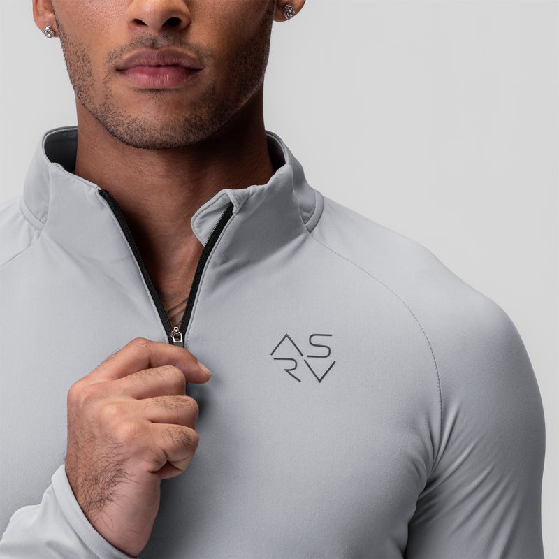 Asrv 0906. Thermal Training Quarter Zip Men's Long Sleeve Grey | 28796FSYJ