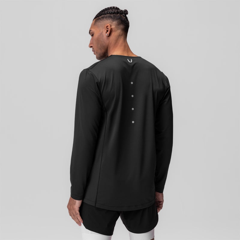 Asrv 0907. Nano-Mesh Training Men's Long Sleeve Black | 65874AGUJ