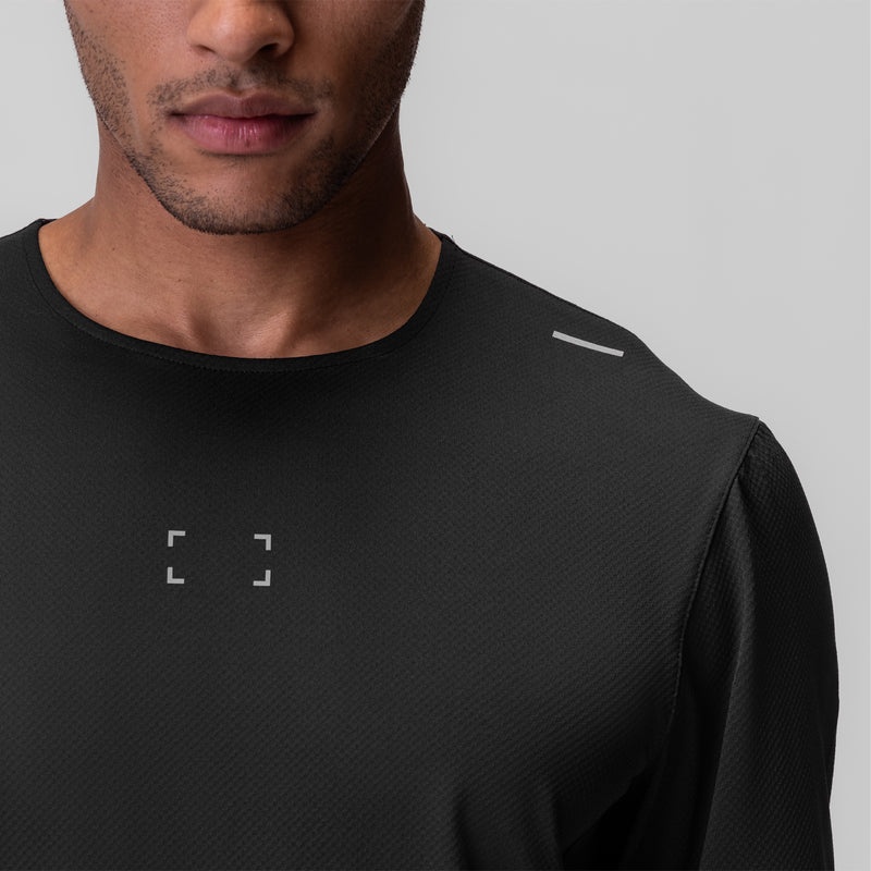 Asrv 0907. Nano-Mesh Training Men's Long Sleeve Black | 65874AGUJ