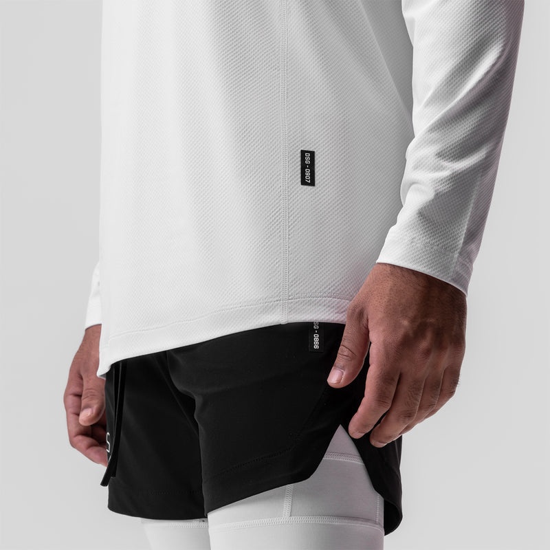 Asrv 0907. Nano-Mesh Training Men's Long Sleeve White | 36049XCMG