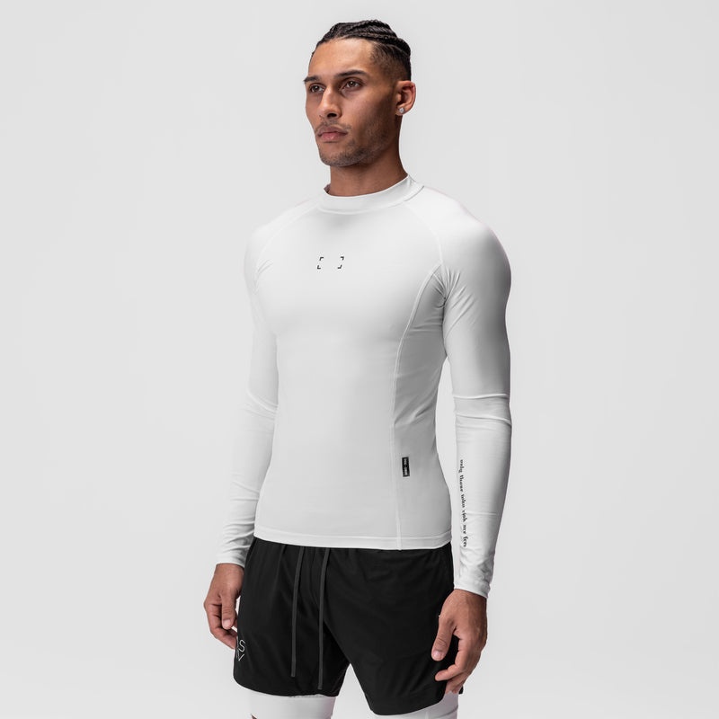 Asrv 0908. WarpFlexx™ Compression Mock Neck Men's Long Sleeve White | 47652STNE