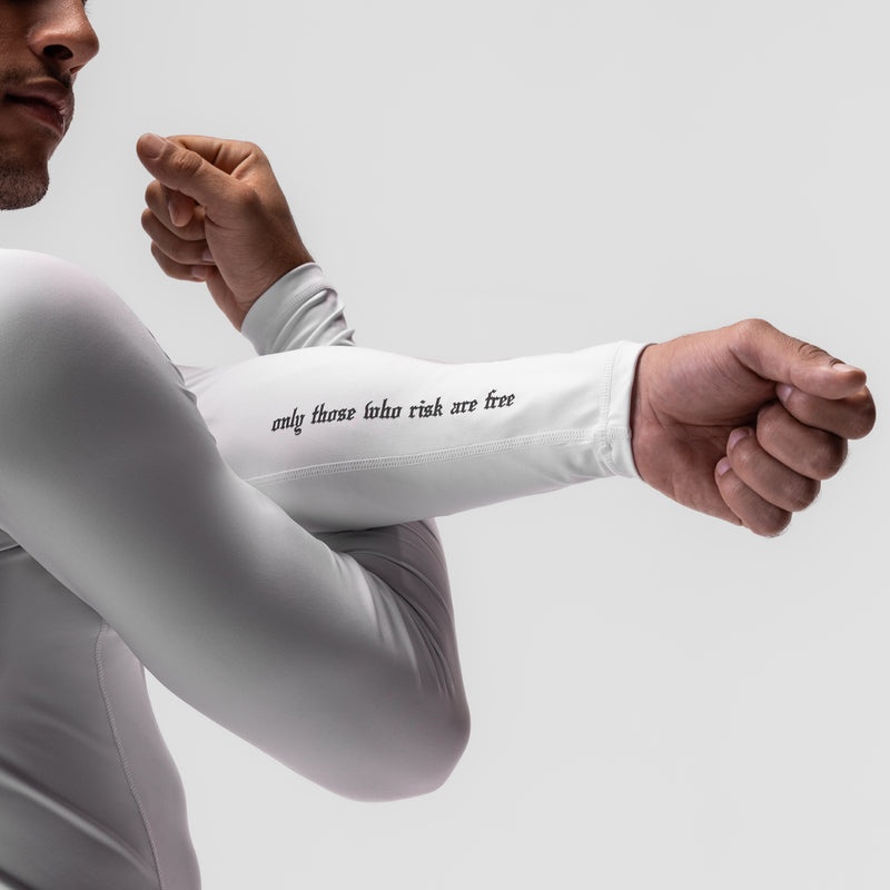 Asrv 0908. WarpFlexx™ Compression Mock Neck Men's Long Sleeve White | 47652STNE