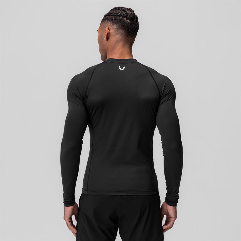 Asrv 0908. WarpFlexx™ Compression Mock Neck Men's Long Sleeve Black | 63521LVXG