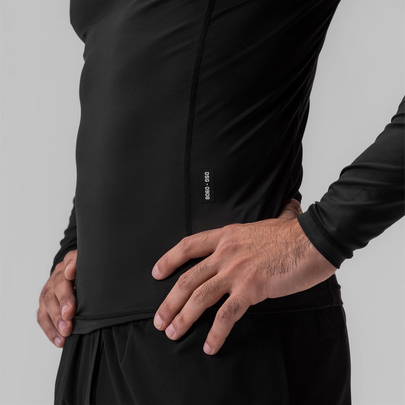 Asrv 0908. WarpFlexx™ Compression Mock Neck Men's Long Sleeve Black | 63521LVXG