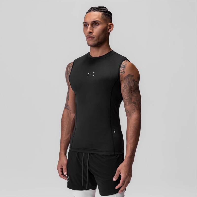 Asrv 0909. WarpFlexx™ Compression Cutoff Men's Tanks Black | 75389UKDH