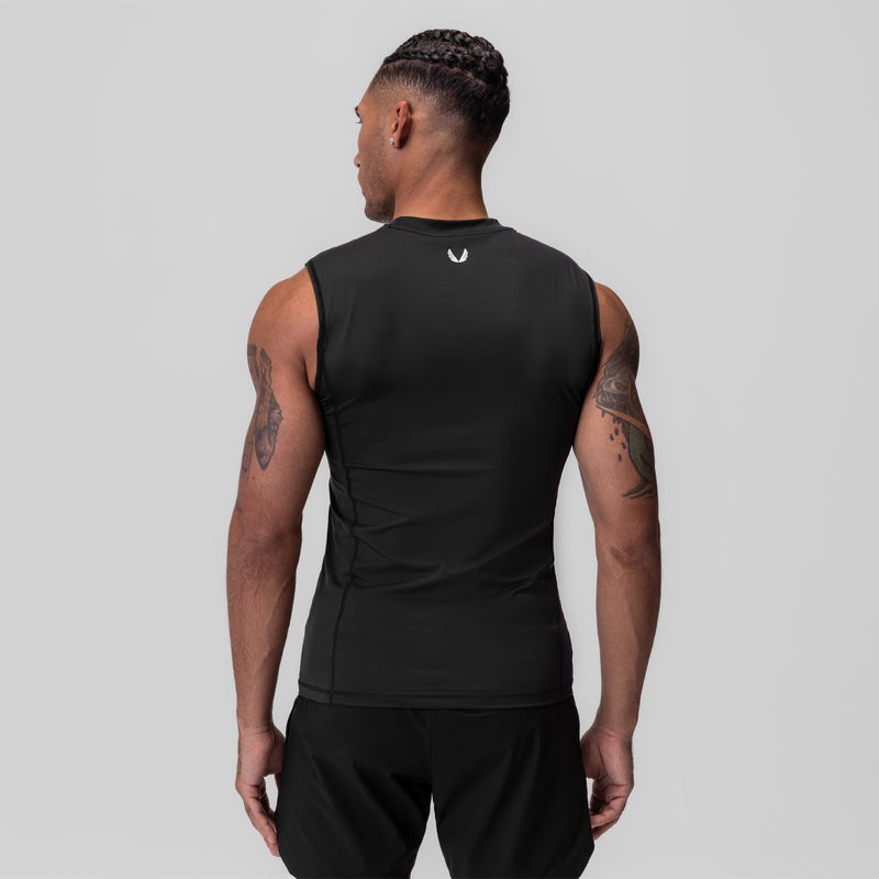 Asrv 0909. WarpFlexx™ Compression Cutoff Men's Tanks Black | 75389UKDH