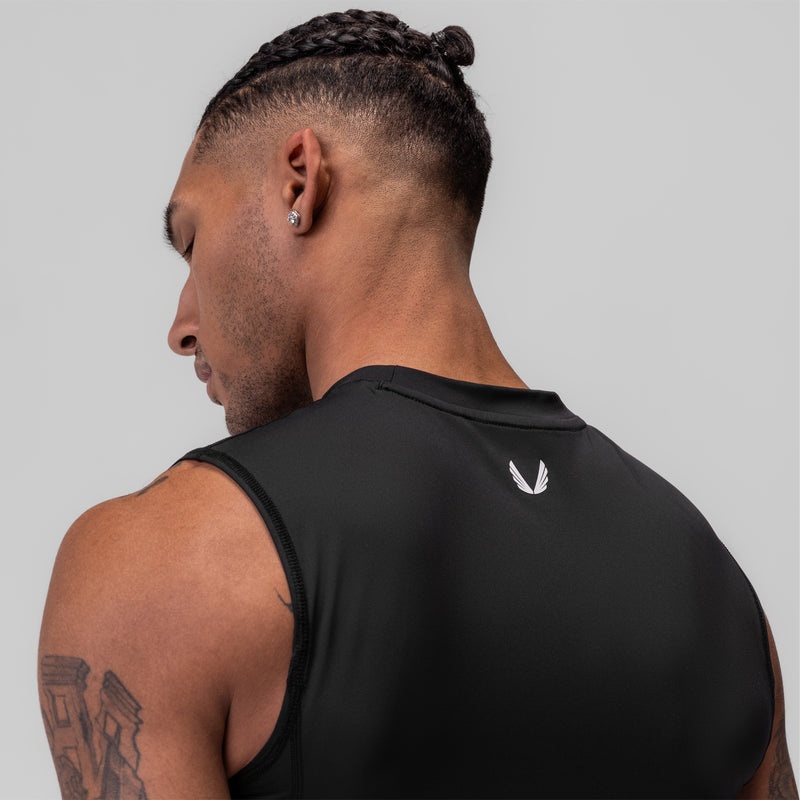 Asrv 0909. WarpFlexx™ Compression Cutoff Men's Tanks Black | 75389UKDH