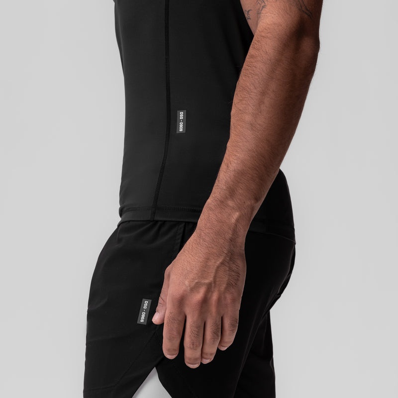 Asrv 0909. WarpFlexx™ Compression Cutoff Men's Tanks Black | 75389UKDH