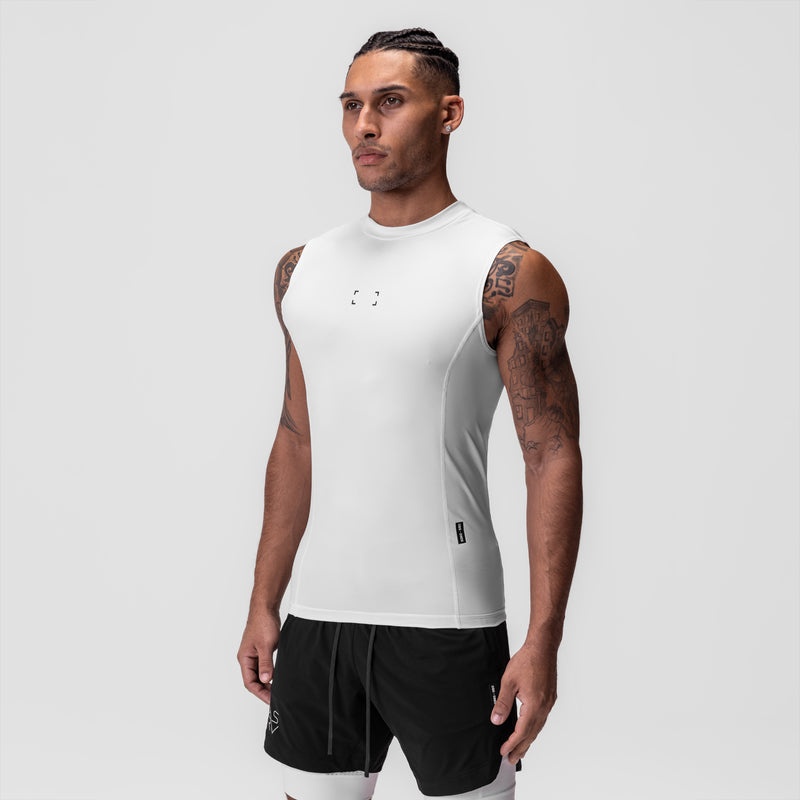 Asrv 0909. WarpFlexx™ Compression Cutoff Men's Tanks White | 03546XCHI