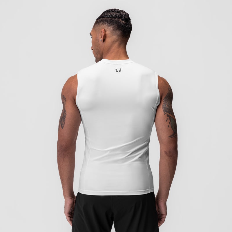 Asrv 0909. WarpFlexx™ Compression Cutoff Men's Tanks White | 03546XCHI