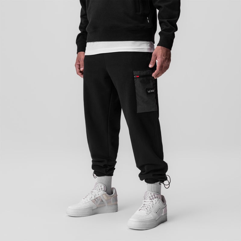 Asrv 0914. Tech-Terry™ Paneled Cinch Cargo Men's Jogger Black | 86470YBQI