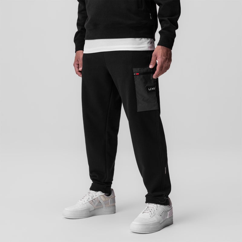 Asrv 0914. Tech-Terry™ Paneled Cinch Cargo Men's Jogger Black | 86470YBQI